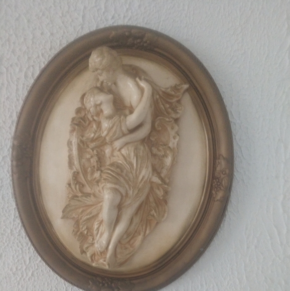 Antique french provincial plaster wall art A pair